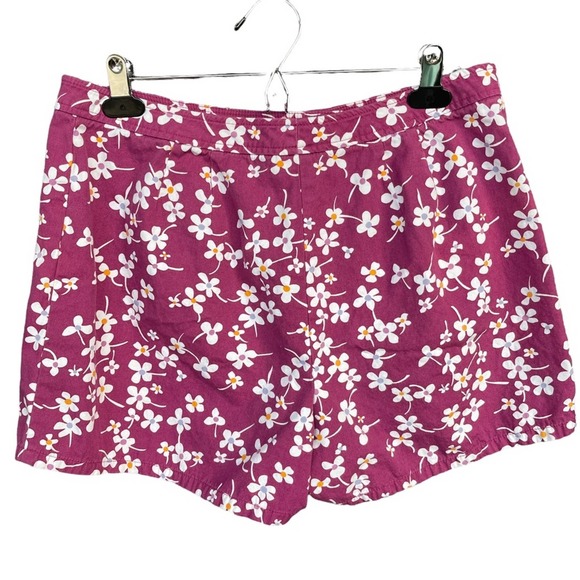 Ann Taylor Loft Shorts Womens Size 12 Pink Floral Flat Front Cotton - Picture 1 of 6
